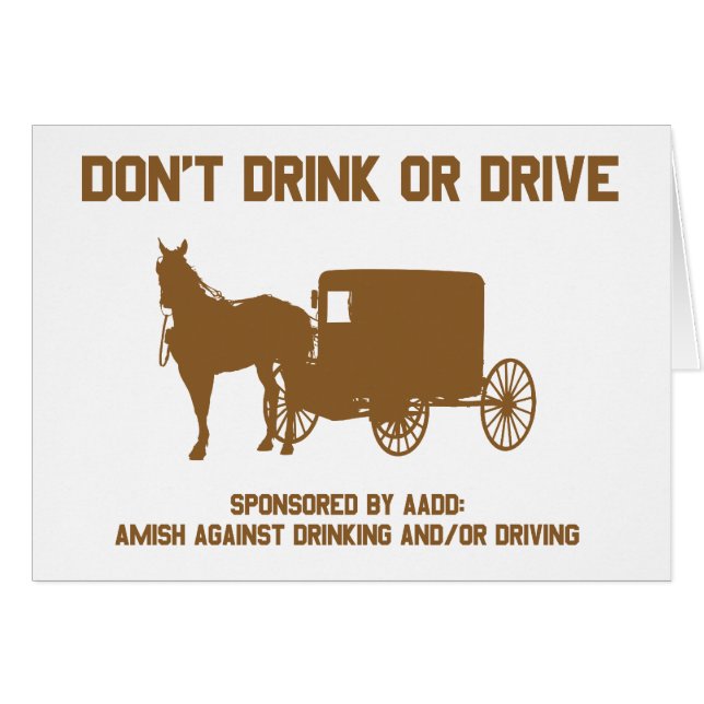 dricka inte eller drive4 hälsningskort (Framsidan Horizontal)