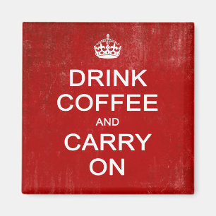 Dricka kaffe och bär på, behållalugnparodi magnet