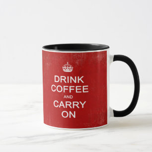Dricka kaffe och bär på muggen mugg