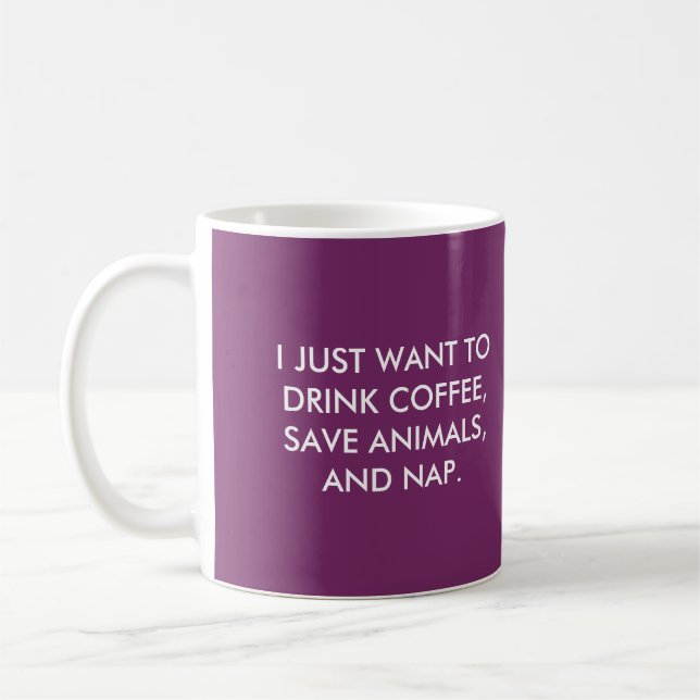 Dricka kaffe, spara djur och ta sig en tupplur kaffemugg (Vänster)