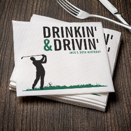 Dricka & Köra Vuxen Golf Födelsedagsfest Pappersservett