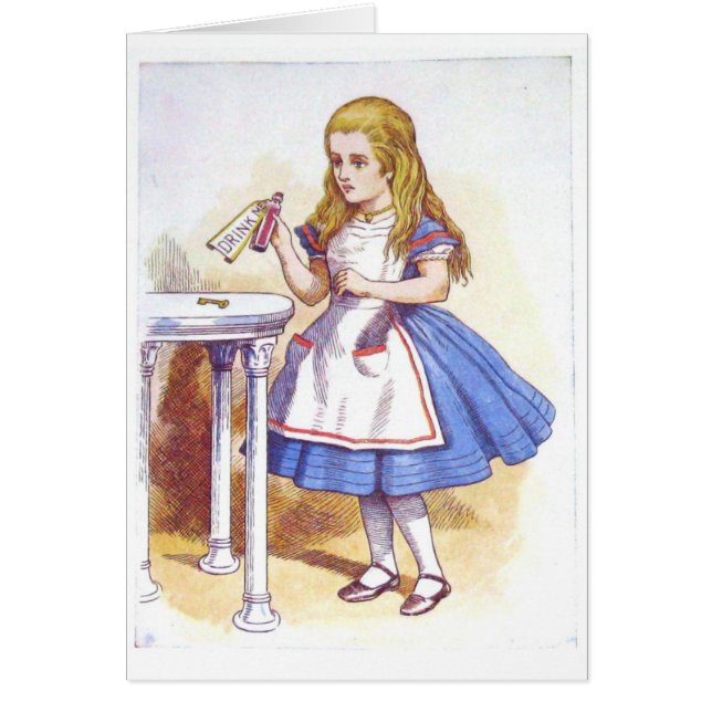 Dricka mig, Alice! Hälsningskort (Framsidan)