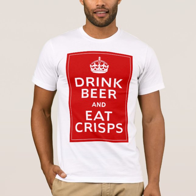 Dricka öl och äta roligt för chip~-britten tee (Framsida)