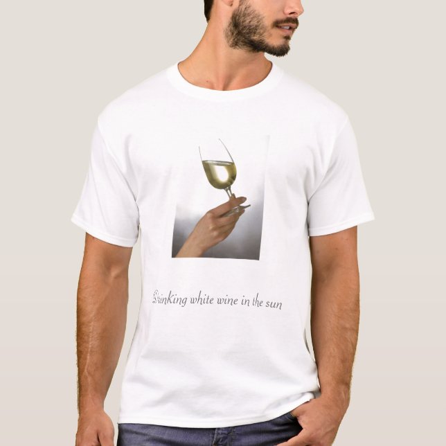 Dricka vitvin i solen tee shirt (Framsida)
