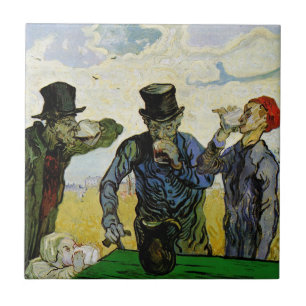 Drickande av Vincent van Gogh Kakelplatta