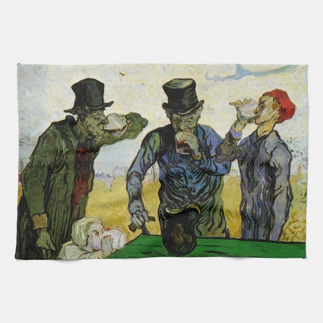 Drickande bönder av Vincent van Gogh Kökshandduk (Horisontell)
