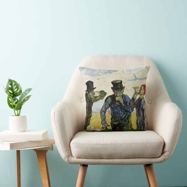 Drickande bönder av Vincent van Gogh Kudde (Stol)
