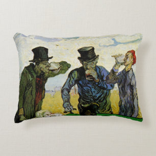 Drickande bönder av Vincent van Gogh Prydnadskudde