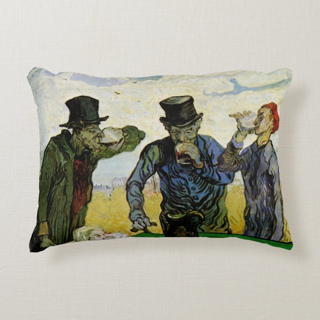 Drickande bönder av Vincent van Gogh Prydnadskudde (Framsidan)