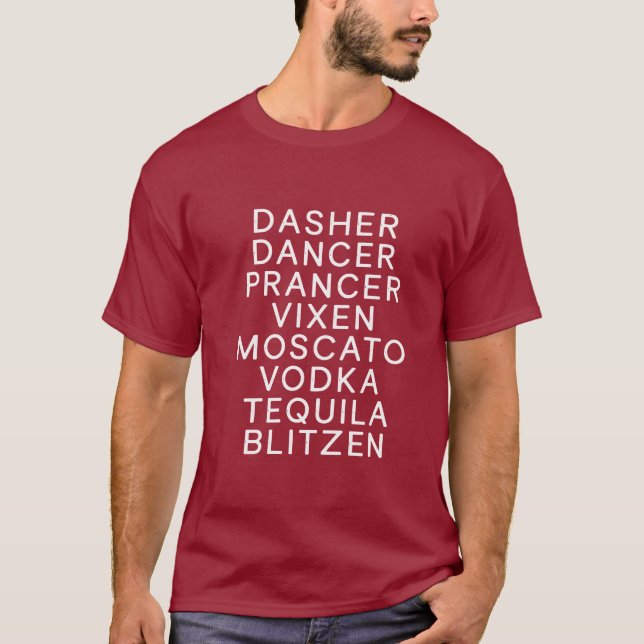 Drickande julfirande party Dasher Dancer  T Shirt (Framsida)