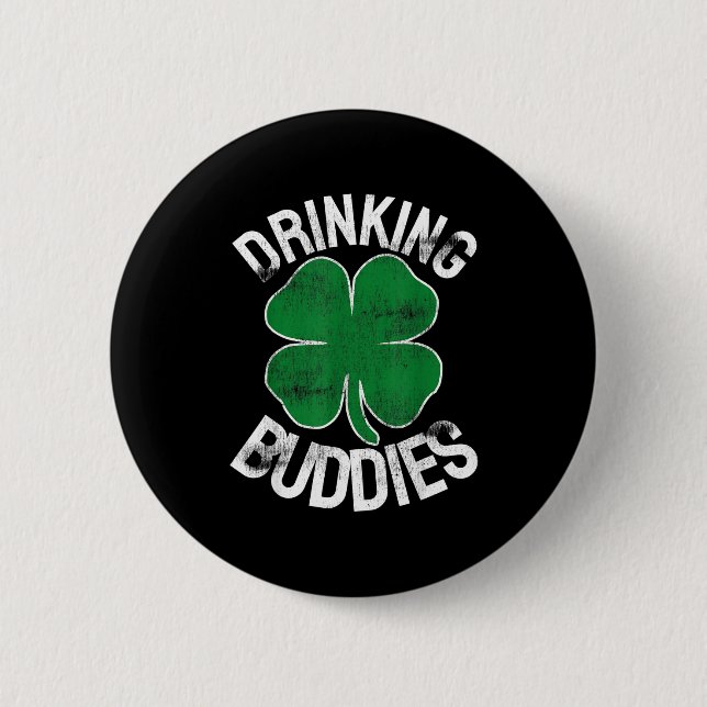 Drickande kompisar St. Patricks dag irländska matc Knapp (Framsida)