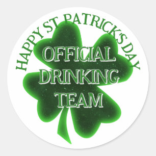 Drickande lag St. Patrick's Day Runt Klistermärke