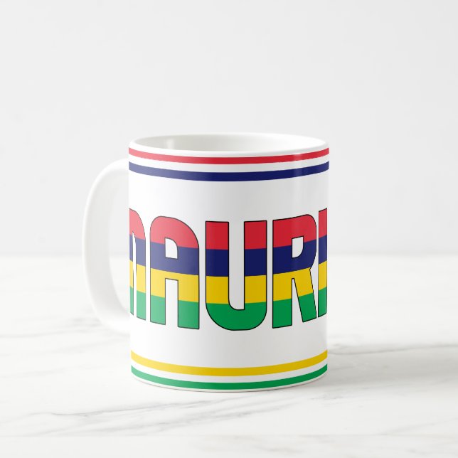 Drickande med Mauritius patriotiskt kaffe Kaffemugg (Framsida vänster)