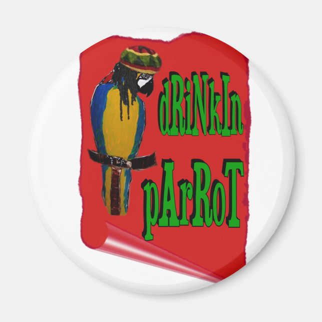 Drickande papegoja magnet (Framsidan)