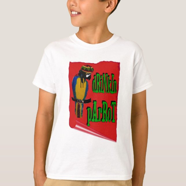 Drickande papegoja t-shirt (Framsida)