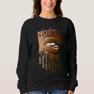 Drickar Läppar Afro Black Cardiac Nurse Queen Nurs T Shirt