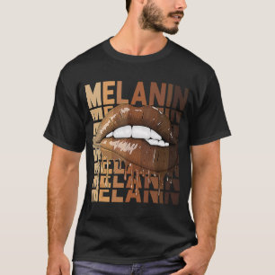 Drickar Läppar Black History Queen BHM Melanin T Shirt
