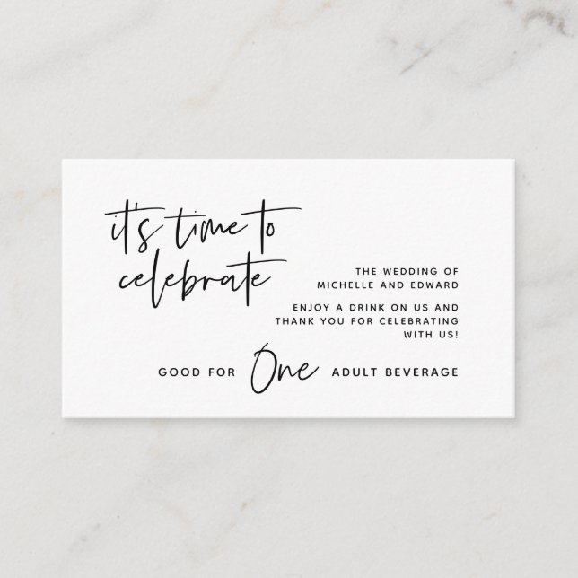 Drickbiljett, vuxen dryck, lyckliga dagar tilläggskort (Framsida)