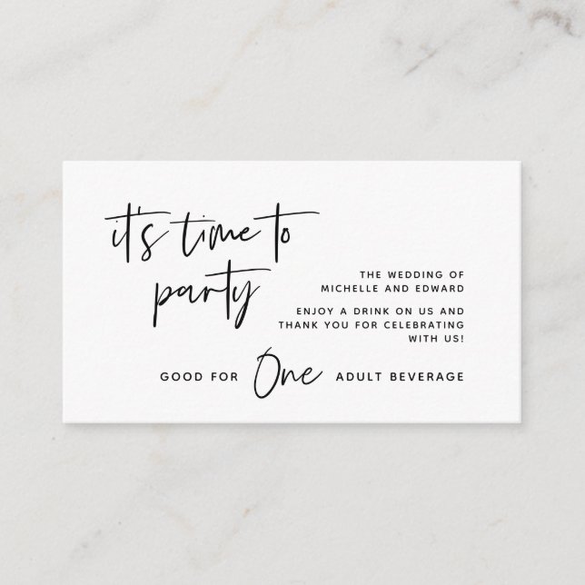 Drickbiljett, vuxen dryck, lyckliga dagar tilläggskort (Framsida)