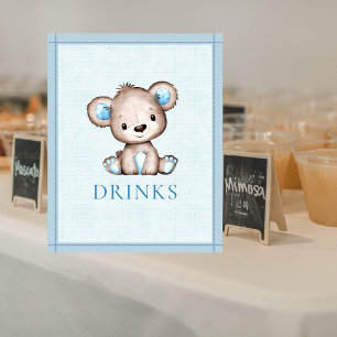Drickbord Söt Brun Björn Baby Shower Poster