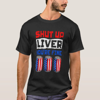 Dricker öl Citat 4 Juli För T Shirt