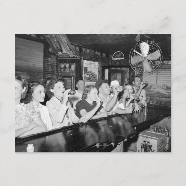 Dricker på en bar i Louisiana, 1938 Vykort (Framsida)