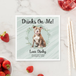 Dricker På Mig! Pitbull Hund Servetter med Foto