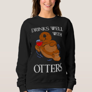 Dricker Väl Med Uttrar Dricker Utter Djur T Shirt