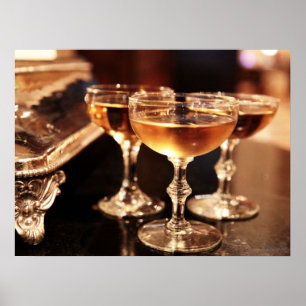 drickglas för champagne fotografering kök bar poster