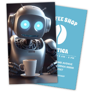 Drickkaffe med robot visitkort