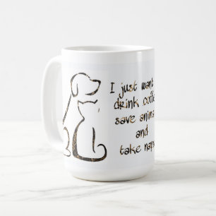 Drickkaffe - Spara djur - Hund och katt Kaffemugg