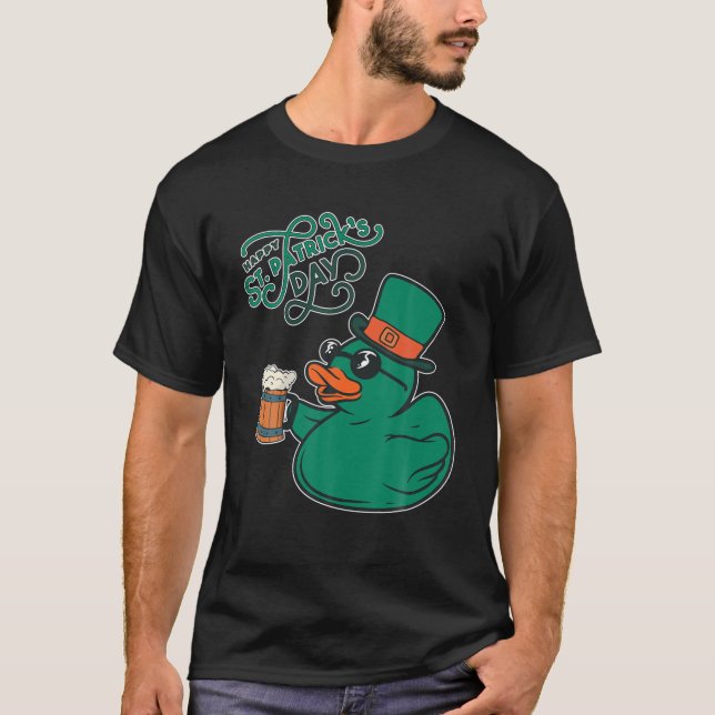 Drickning av Anka St patricks day Rubber Anka Beer T Shirt (Framsida)