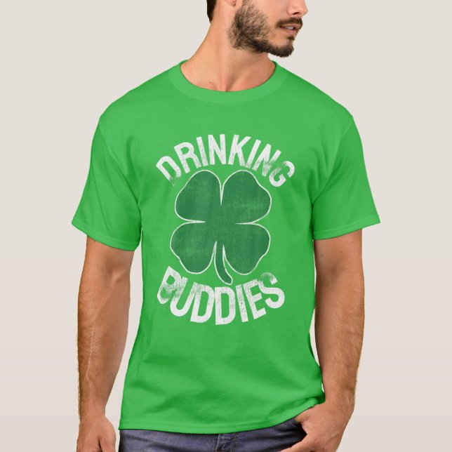 Drickning av Buddies på St. Patrick's Day Beer Mat T Shirt (Framsida)
