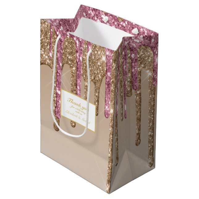 Drickning av Glitter Ro Rosa Guld Girls TACK (Framsidan Vinklad)