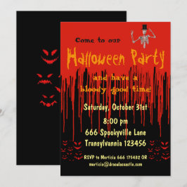 Drickning Blood Halloween Inbjudningar