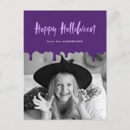 Drickning Blood Lila Halloween Photo Helg Vykort