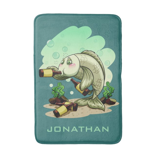 Drickning Fiskens anpassade namn badmattor Badrumsmatta (Framsidan (Vertikal))