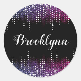 Drickning Glitter Rain Lila Sequins Gnistra Black Runt Klistermärke