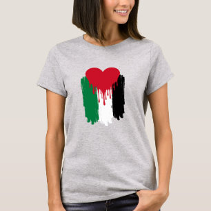 Drickning Heart Palestinian Flagga T-Shirt