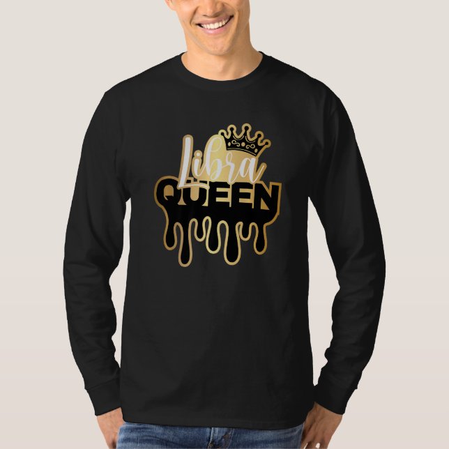 Drickning Libra Queen Zodiac T Shirt (Framsida)