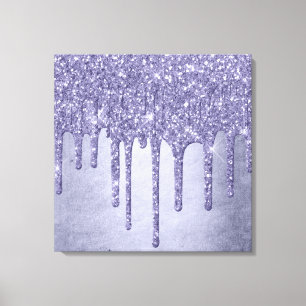 Drickning Lila Glitter Chic Lavender Icing Pour Canvastryck