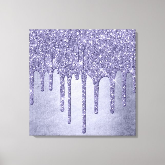 Drickning Lila Glitter | Chic Lavender Icing Pour Canvastryck (Framsida)