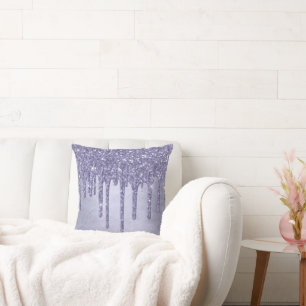 Drickning Lila Glitter   Chic Lavender Icing Pour Kudde