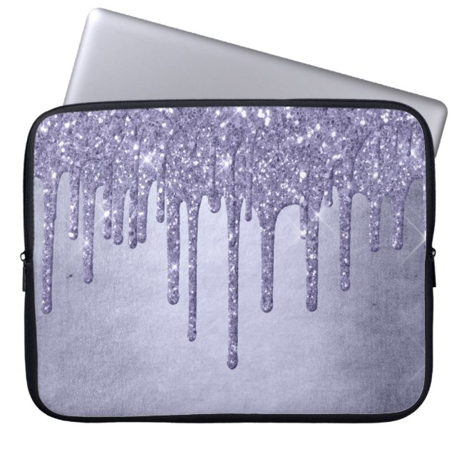 Drickning Lila Glitter | Chic Lavender Icing Pour Laptop Fodral (Framsidan)