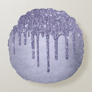 Drickning Lila Glitter   Chic Lavender Icing Pour Rund Kudde