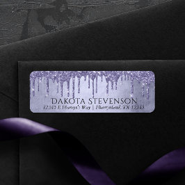 Drickning Lila Glitter | Lavender Icing Adress Returadress Etikett