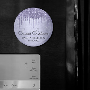 Drickning Lila Glitter Lavender Sweet sixteen Magnet