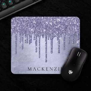 Drickning Lila Glitter   Monogram för belöningslån Musmatta