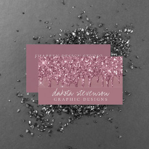 Drickning Mauve Glitter Dusty Rosa Melt Shimmer Visitkort