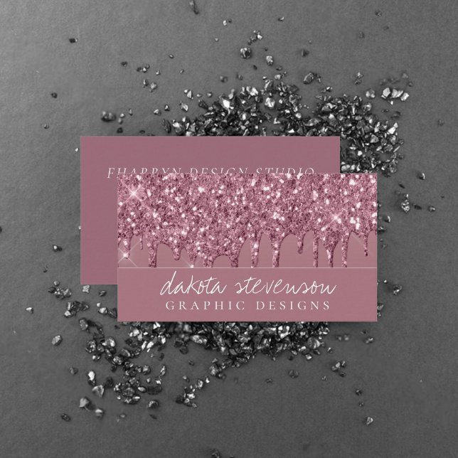 Drickning Mauve Glitter | Dusty Rosa Melt Shimmer Visitkort (Skapare uppladdad)